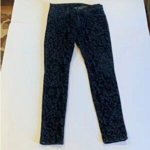 J Brand Skinny Leg Black Brocade Blue Skinny Jeans Women’s Size 27 ~ Size 4